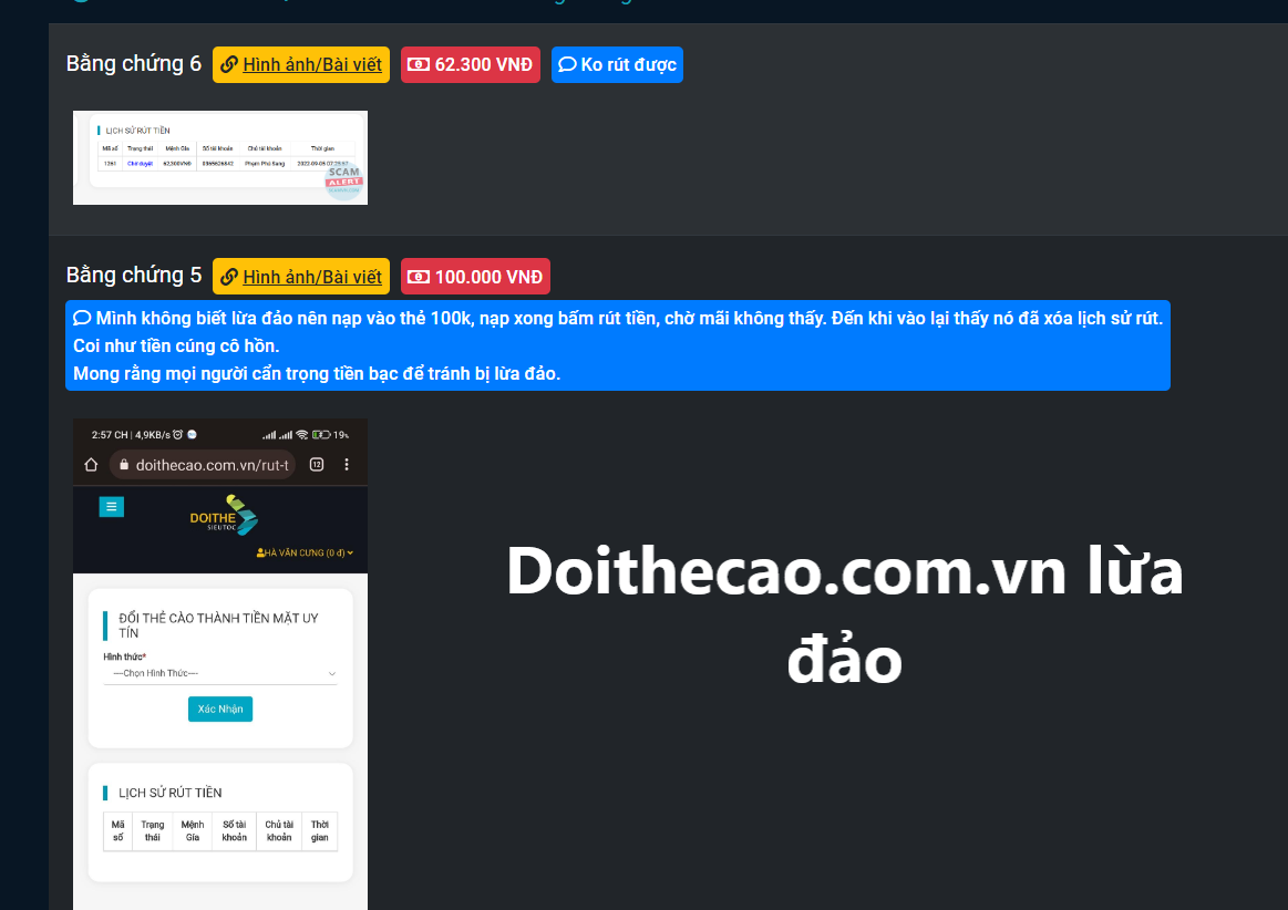doithecao.com.vn lừa đảo